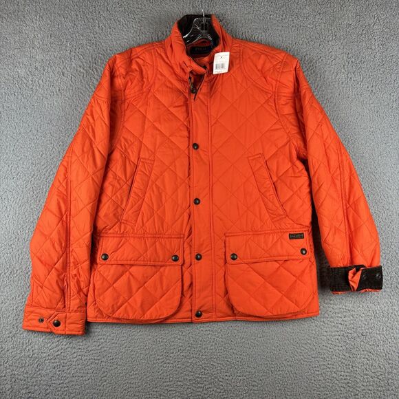 Polo Ralph Lauren Quilted Jacket Women’s Size XL Blaze Orange Barn Equestrian - Picture 1 of 14